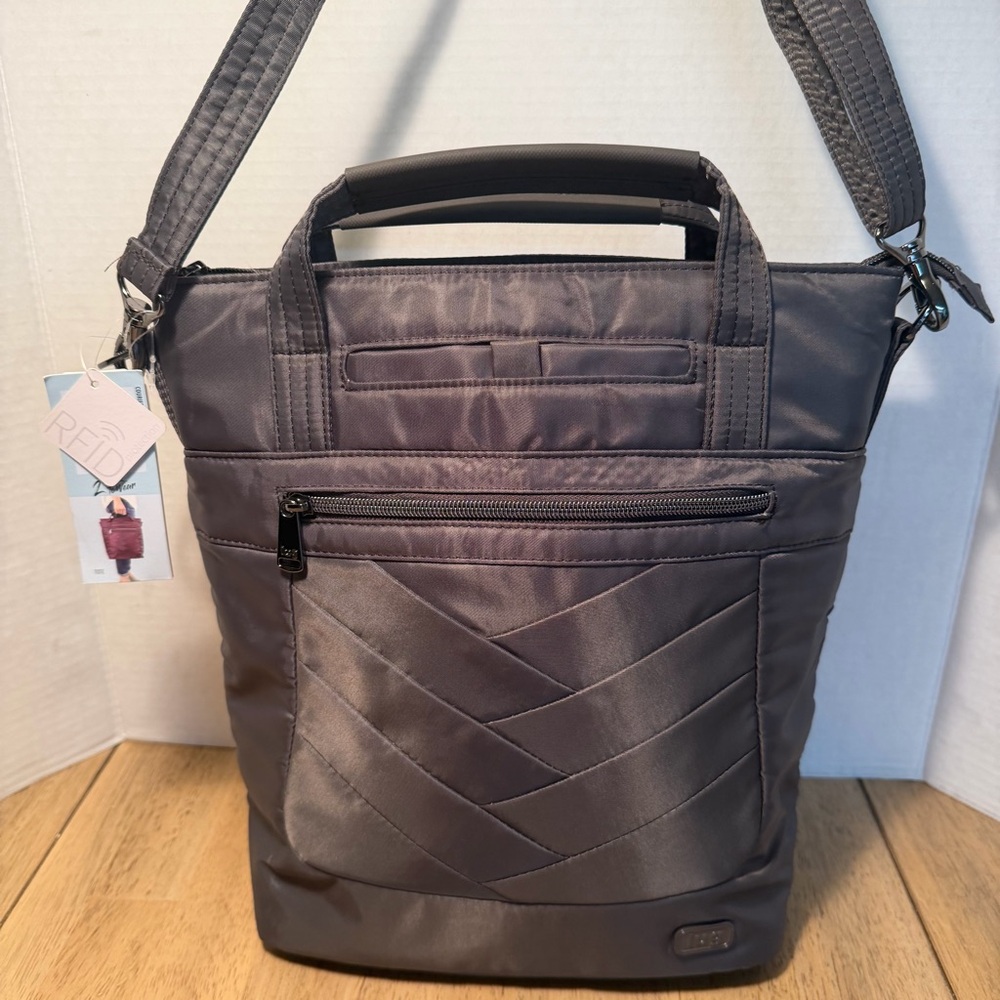 NWT LUG Gunmetal Gray Crossover Travel Bag With RFID